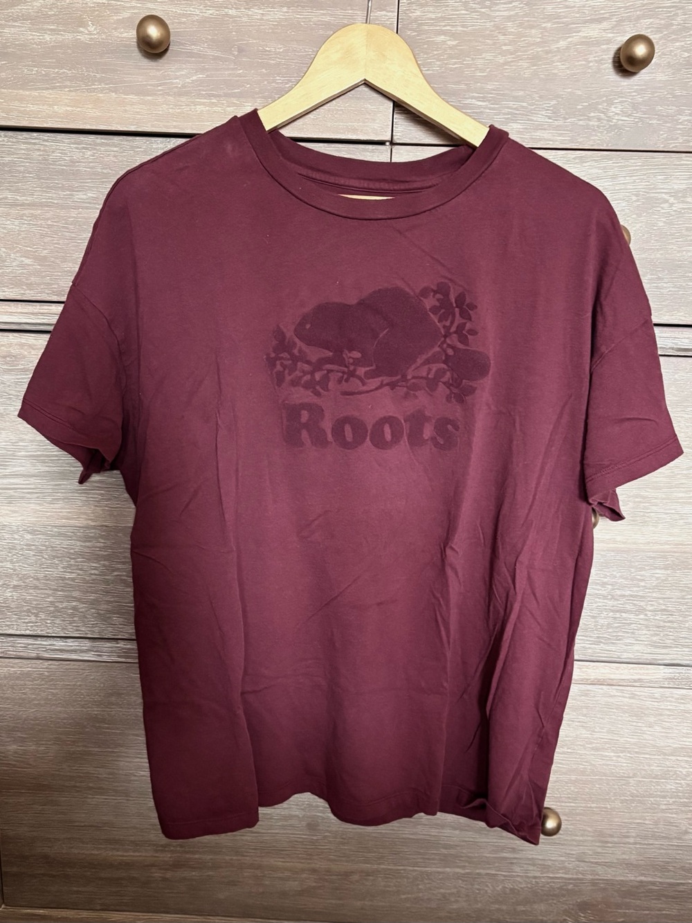 Roots Men’s Maroon Logo Tee